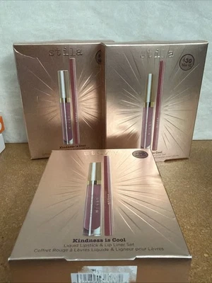 Stila (LOTE DE 3 CAJAS) Juego de lápiz labial líquido y delineador de lazo Kindness Is Cool ¡NUEVO! Foto 1 de 4