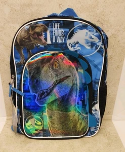 Jurassic World Backpack Padded 17" Dinosaur Blue New With Defects - Picture 1 of 21