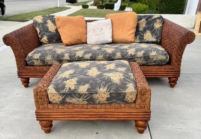 Juego de sofá de ratán Tommy Bahama vintage (acabado y sellado) Foto 1 de 3
