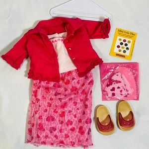18" American Girl Today Puppe 2001 AGOT Valentinstag Party rosa Herzen Outfit Set - Bild 1 von 14