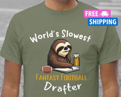 Maglia Bozza Fantacalcio Divertente Disegno Più Lento del Mondo Fantasy League Shirt - Immagine 1 di 4
