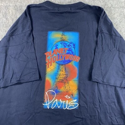 Camiseta De Colección Planet Holleywood Paris Para Hombre XL Manga Corta Años 90 Torre Eiffel Foto 1 de 4