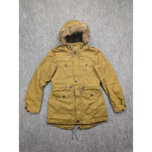 Oakley Damen Small Parka Wintermantel Kapuze Kunstfell gefüttert Ski Schnee Gorpcore - Bild 1 von 10