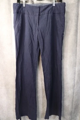 Pantalones de vestir para mujer Charlotte Russe de lino azul talla 10 Foto 1 de 3