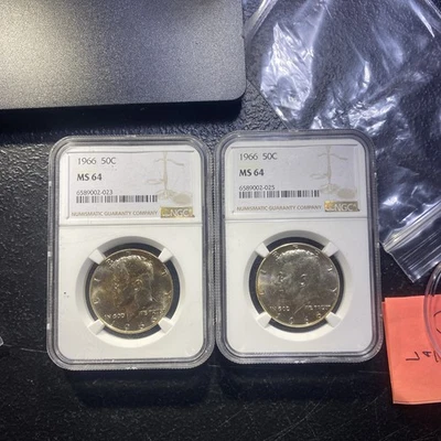 💎 1- 1966 ✨ TONED ✨ Kennedy Silver Half Dollar 50¢ NGC MS64 You Pick - Image 1 of 4