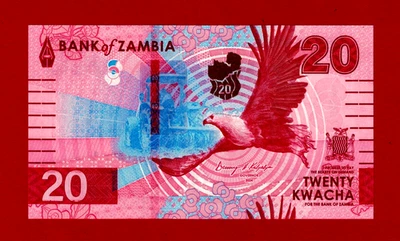 NOTE 20 KWACHA ZAMBIA UNC - Sustrato híbrido - Letrero: D.H. Kalyalya - (Pick-63a) Foto 1 de 2