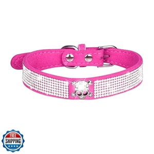 Serijoars Small Dog Collar with Rhinestone Crystal Diamond Colorful Bling Gir - Picture 1 of 3