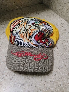 Don Ed Hardy Yellow Tiger Hat Snapback Truckers Hat - Picture 1 of 5