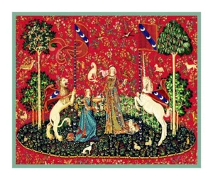 Medieval The Lady & the Unicorn Taste from Tapestry Counted Cross Stitch Pattern - Picture 1 of 5
