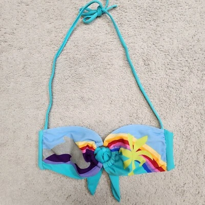 Xhilaration Women's Juniors Bralette Bikini Top Rainbow Dolphin Medium - Image 1 of 4