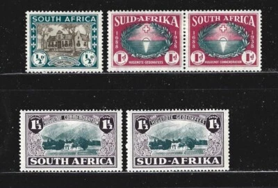 SUDÁFRICA - 1939 - SEMIPOSTAL - HUGUENOTS - Sc #B9-B11 - 5 SELLOS - COMO NUEVO Foto 1 de 2