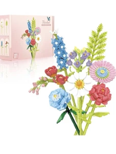 Thinbal Building Blocks Flowers Ages 6+ Rose Bluebell Children Gifts DIY Kit P45 - Picture 1 of 7