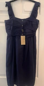 Burberry Brit Navy 100% Cotton Dress Size 8 - Picture 1 of 8