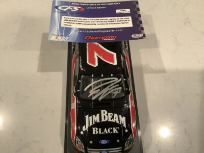 Ford Fusion Jim Beam 2008 autografiado por Robby Gordon negro fundido a presión con certificado de autenticidad y tarjeta Foto 1 de 4
