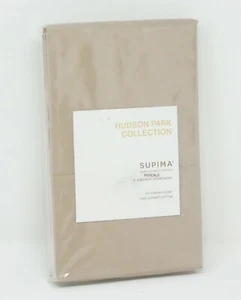 Hudson Park Collection 470TC Percale Solid Pillowcase PAIR STANDARD - Champagne - Picture 1 of 3