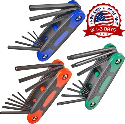 Juego de 25 Llaves Allen Plegables SAE y Metricas Juego de Llaves Hexagonales US Foto 1 de 4