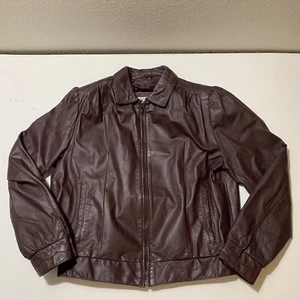 Chaqueta de cuero detallada vintage Pioneer Wear Coch Nutton Croped Western Bomber - Imagen 1 de 10