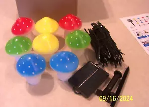 Fairy lights LED Solar Mushroom Landscape / Walkway / Garden Lights 8 Pc NEW - Picture 1 of 8