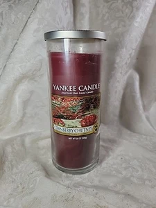Yankee Candle Cranberry Chutney Large Tall Single Wick Pillar - NEW  - Picture 1 of 5