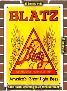 Blechschild - 70er Jahre Blatz Bier - 10x14 cm - Bild 1 von 1