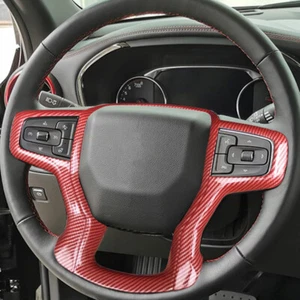 RED Carbon Fiber Color Steering Wheel Cover Fit for for Chevy Silverado 1500 - Bild 1 von 12