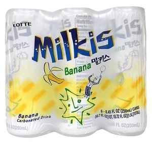 LOTTE MILKIS DRINK BANANA FLAVOR, 6 PACK - Picture 1 of 3