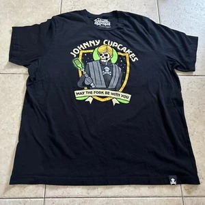 Men’s 2XL Black T-shirt Johnny Cupcakes Star Wars May The Fork Force Be With You - Picture 1 of 6