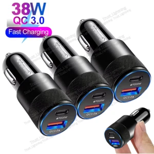 38W USB Type-C PD Car Phone Charger Fast Charge Adapter Cigarette Lighter Socket - Picture 1 of 9