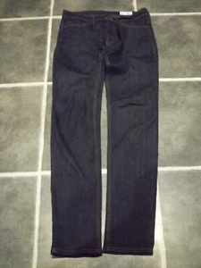 MENS SLIM DARK BLUE JEANS W32 L34 BUTTON FLY BY DENIM & CO - Picture 1 of 5