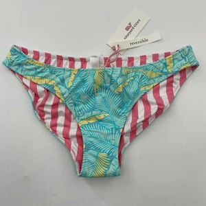 Vineyard Vines Women's Swim Bikini Bottom Island Palms/Stripe Reversible M NWT - Picture 1 of 5