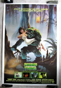 PÓSTER DE PELÍCULA SWAMP THING ORIGINAL ENROLLADO 40x60 como nuevo stock pesado 1981 Wes Craven - Imagen 1 de 1