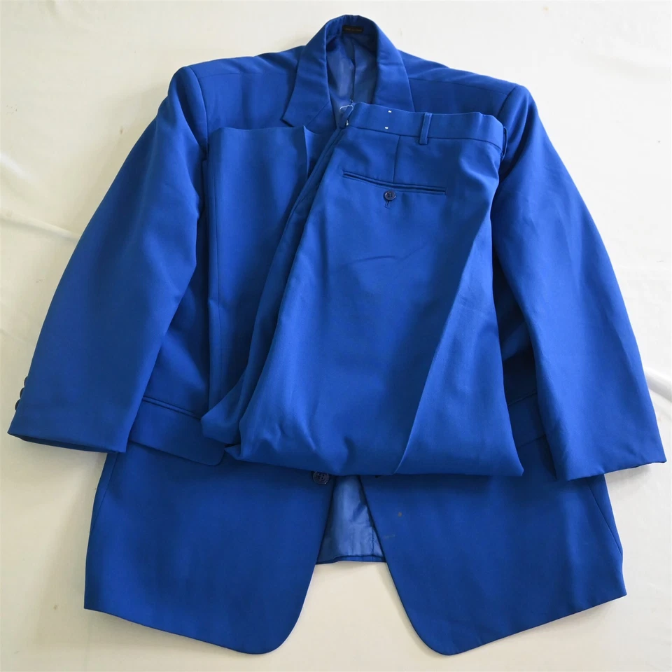 Preffered 44S 36x29 Royal Blue Mens Jacket Pants Suit - Image 1 of 4
