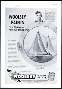 1950 Chanteyman yate ketch Ed Raymond foto Wolsey Marine pintura impresión anuncio - Imagen 1 de 1