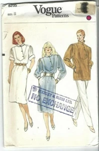 Vogue Sewing Pattern 8205 Vintage Tunic Top and Dress, Size 8 - Picture 1 of 2