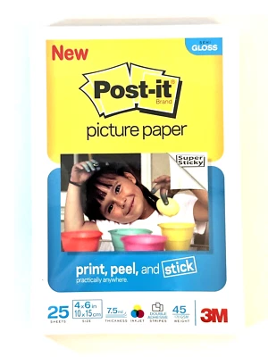 3M Post-It Picture Paper Semi Gloss 4 x 6" 25 Sheets SP4625SG ~ NEW SEALED - Image 1 of 2