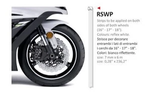 Adesivi Strisce Ruote Moto Print Bianco RSW per 2 cerchi - Picture 1 of 1