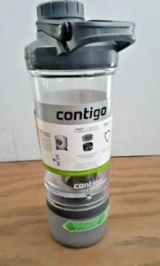 Contigo Shake & Go Tritan Mixer Bottle With Storage Container 22oz BPA Free Grey - Picture 1 of 4