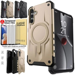 For Samsung Galaxy A15 5G Dual Layer Case Magnetic Hard Cover / Screen Protector - Picture 1 of 33