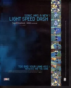 Publicidad impresa vintage JUEGOS Dega Dreamcast SONIC Light Speed Dash 1999 - Imagen 1 de 1
