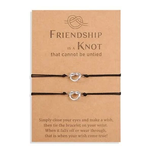 2 Pcs Friendship Knot Infinity Bracelets for Best Friends Bestie Women Teens Gir - Picture 1 of 7