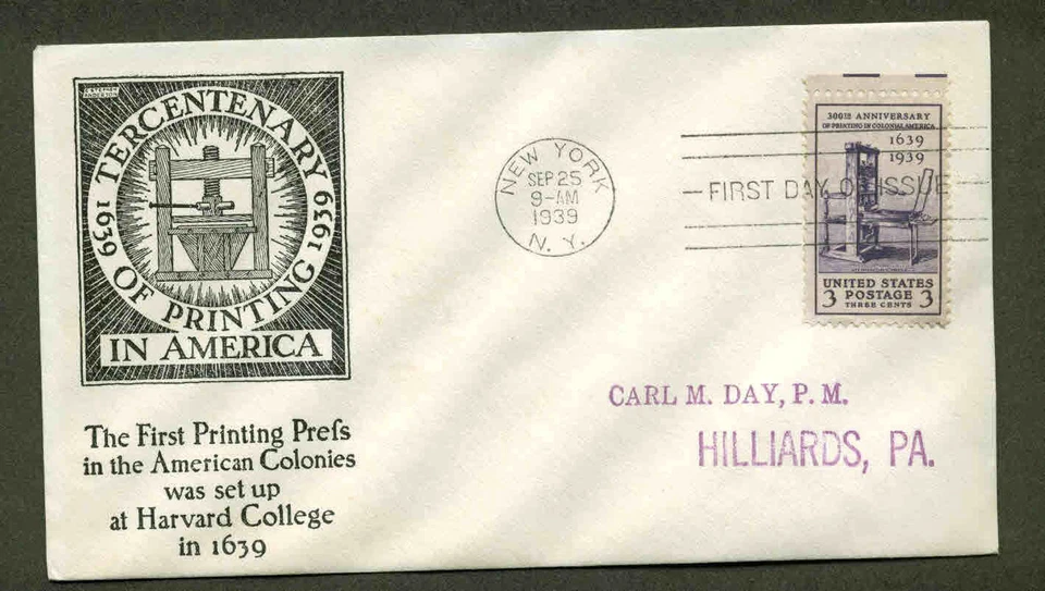 857 PRINTING FDC NEW YORK, NY PLANTY P26 C. S. ANDERSON CACHET - Image 1 of 1