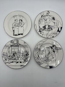 Epoch Collection Le Restaurant French Restaurant 8" Salad Lunch Plates Set Of 4