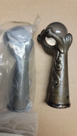 Antique Iron Claw and Glass Ball Foot Terminals Table Piano Stool Set Of 2 3.75" Cover