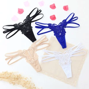 1-3 Pezzi Mutandine Donna Slip Tanga Pizzo Intimo Sexy Setoso Levigatezza Adulto - Foto 1 di 15