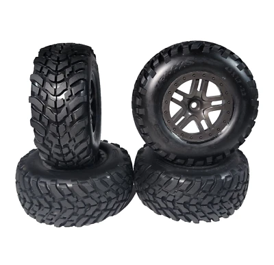 Se adapta a neumáticos Traxxas Slash 4x4 BL-2s Spec y ruedas grises de 12 mm neumáticos SCT 4x4 6964 Foto 1 de 4