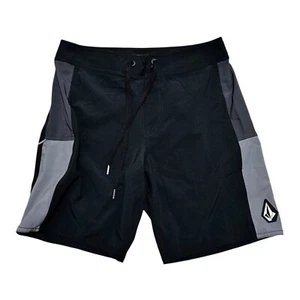 Volcom Mens Big Boys Size 28 (XL 14/16) Black Grey Swim Trunks Board Shorts NWOT - Picture 1 of 7