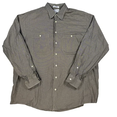 Mens Burberrys of London Button Up Shirt Long Sleeve Brown Size 17-35 Made USA - Image 1 of 4