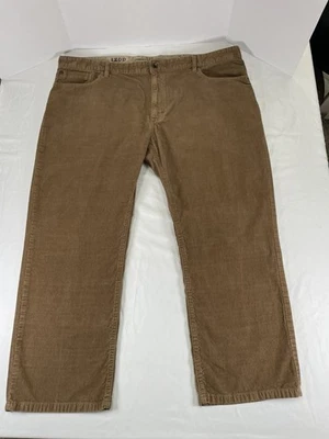 Pantalones de pana marrón 46X29 IZOD vintage para hombre pierna recta frente plano 100 % algodón Foto 1 de 4