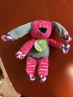 Kong Nudos Flojos Conejito Pequeño/Mediano Chirriante Cuerda Tirador Perro Juguete 9x6" Foto 1 de 4