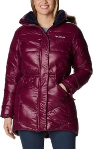 Columbia Women's Peak to Park II Insulated Hooded Coat Burgundy Size L - Picture 1 of 13